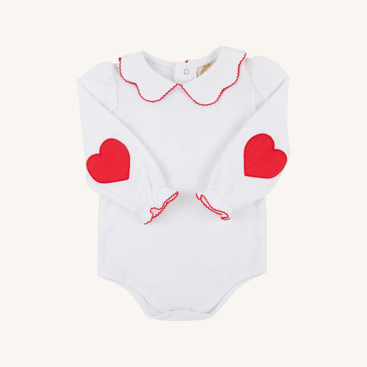 Emma's Elbow Patch Top- Red Heart