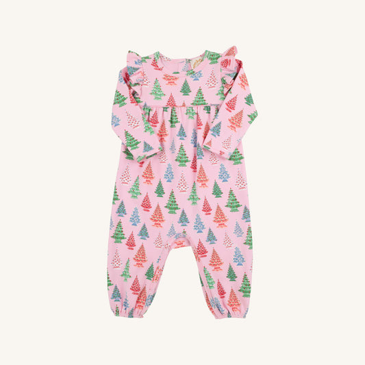 Leigh Ann Angel Sleeve Romper- Trees