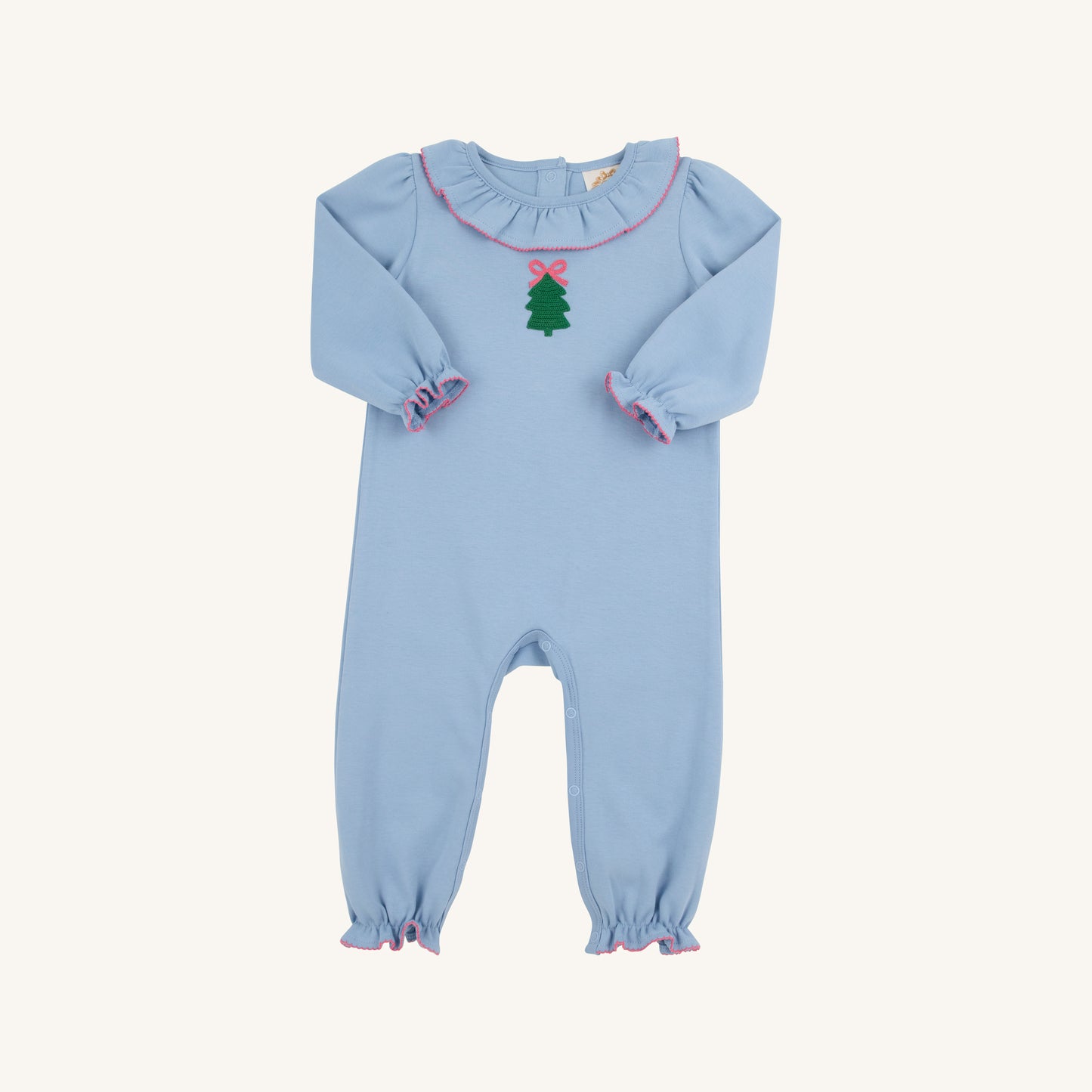 Long Sleeve Ramona Ruffle Romper- Christmas